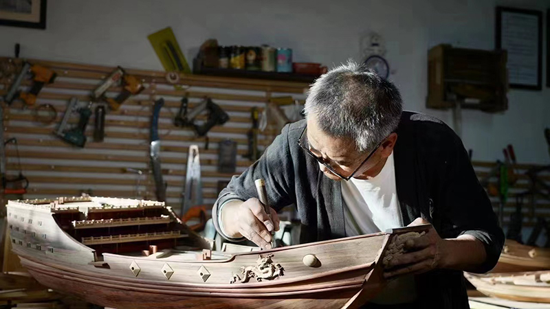 付昆祥制作鄭和寶船船模 受訪(fǎng)者供圖